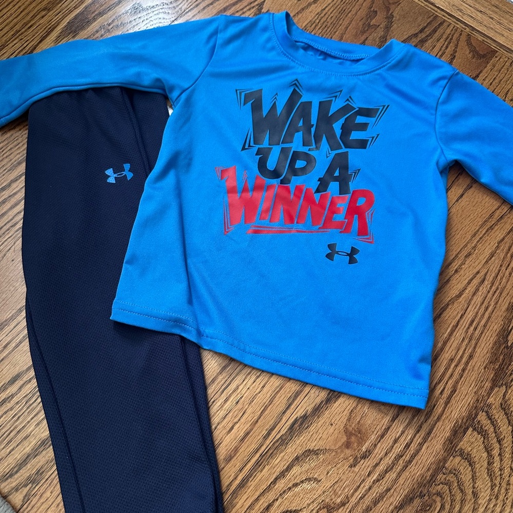 Under Armour Kids Blue Top and Black Pants Set